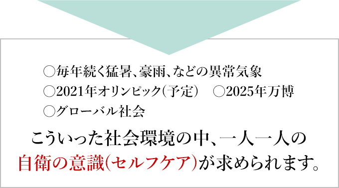 自衛の意識(セルフケア)が求められます